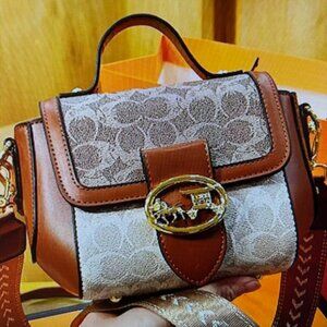 Multi Brand Women's Leather Handbag Coffee#732